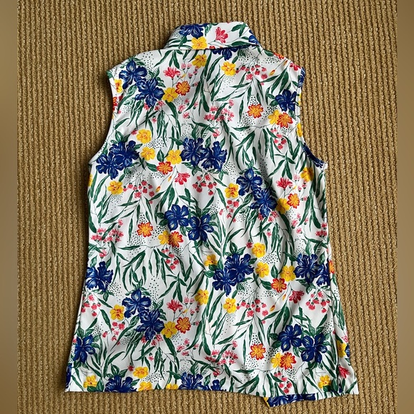 Sears The Shirt made in Korea Vintage Women’s Floral Collard 1970’s Tank Top 16 - Picture 6 of 10